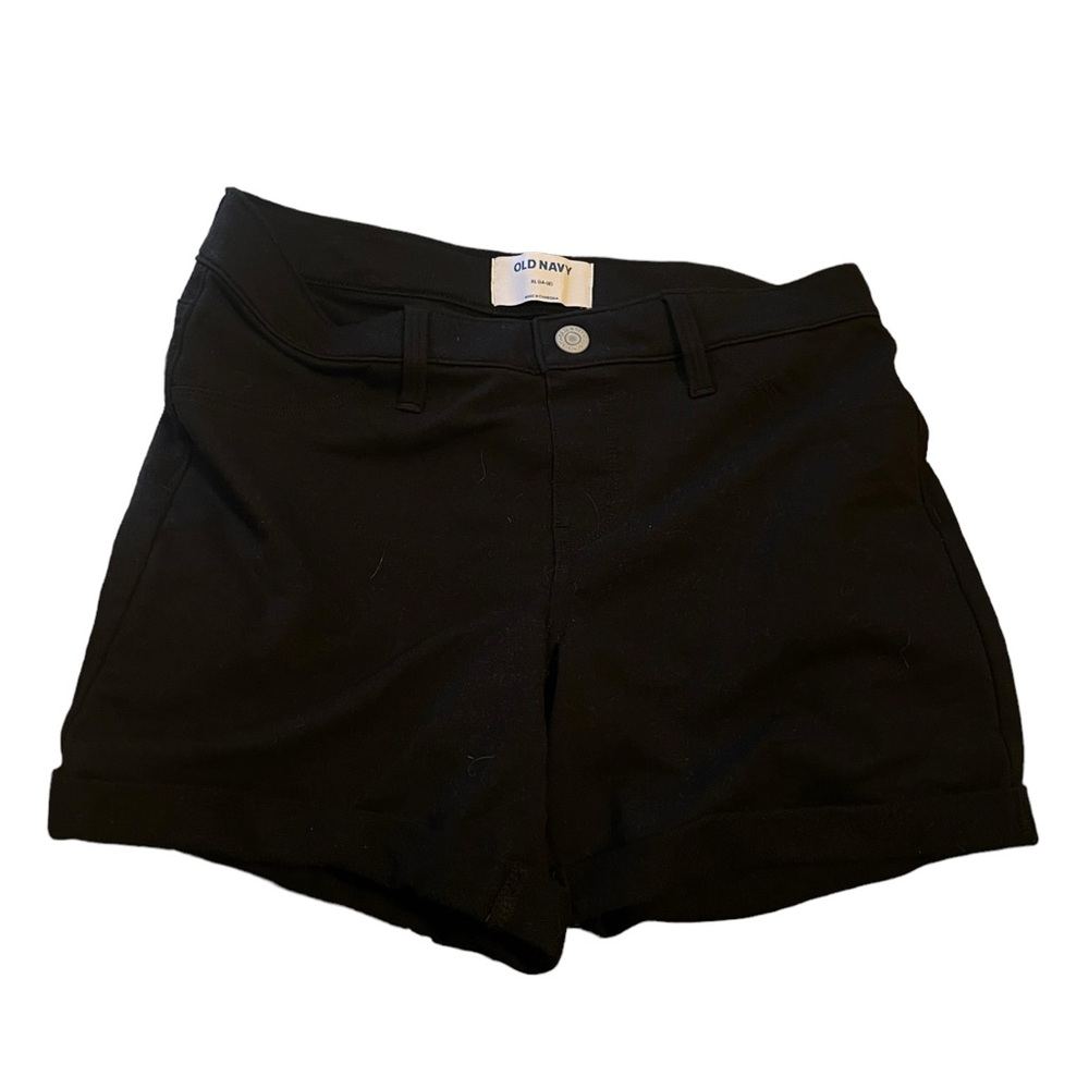 Girls size OLD NAVY black cuffed shorts